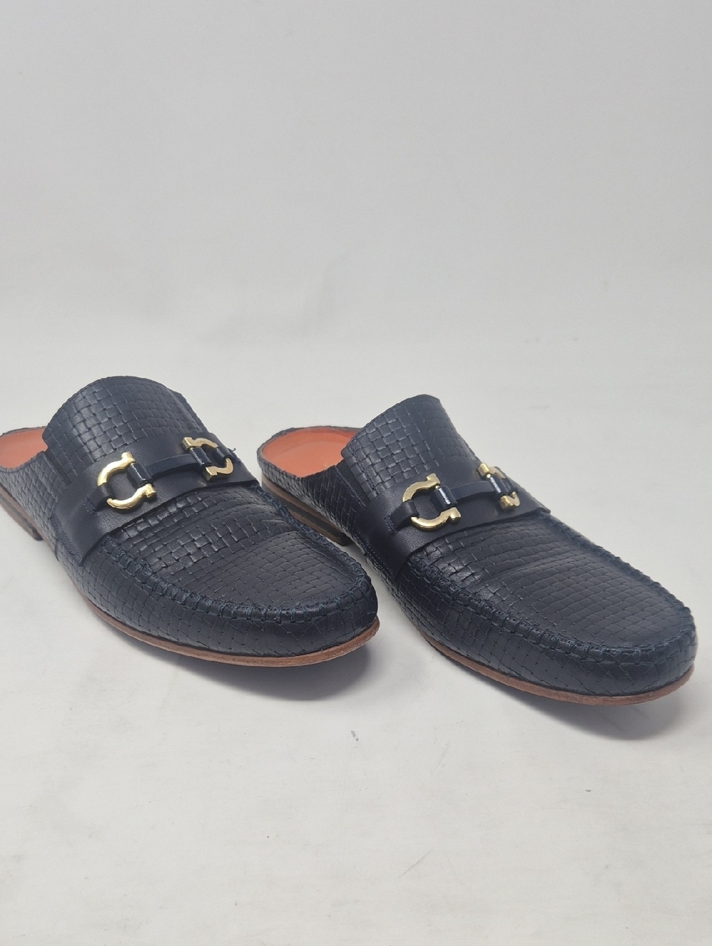 Men's Jay+Dee Black Textured Slip-On Loafers with Gold Bit Accent